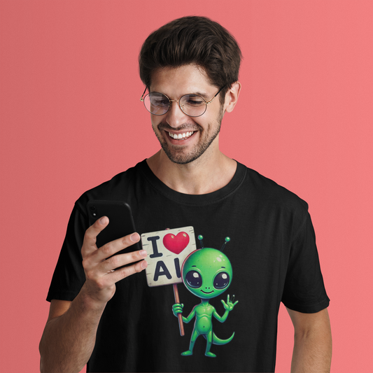 I Love AI Alien T-shirts!
